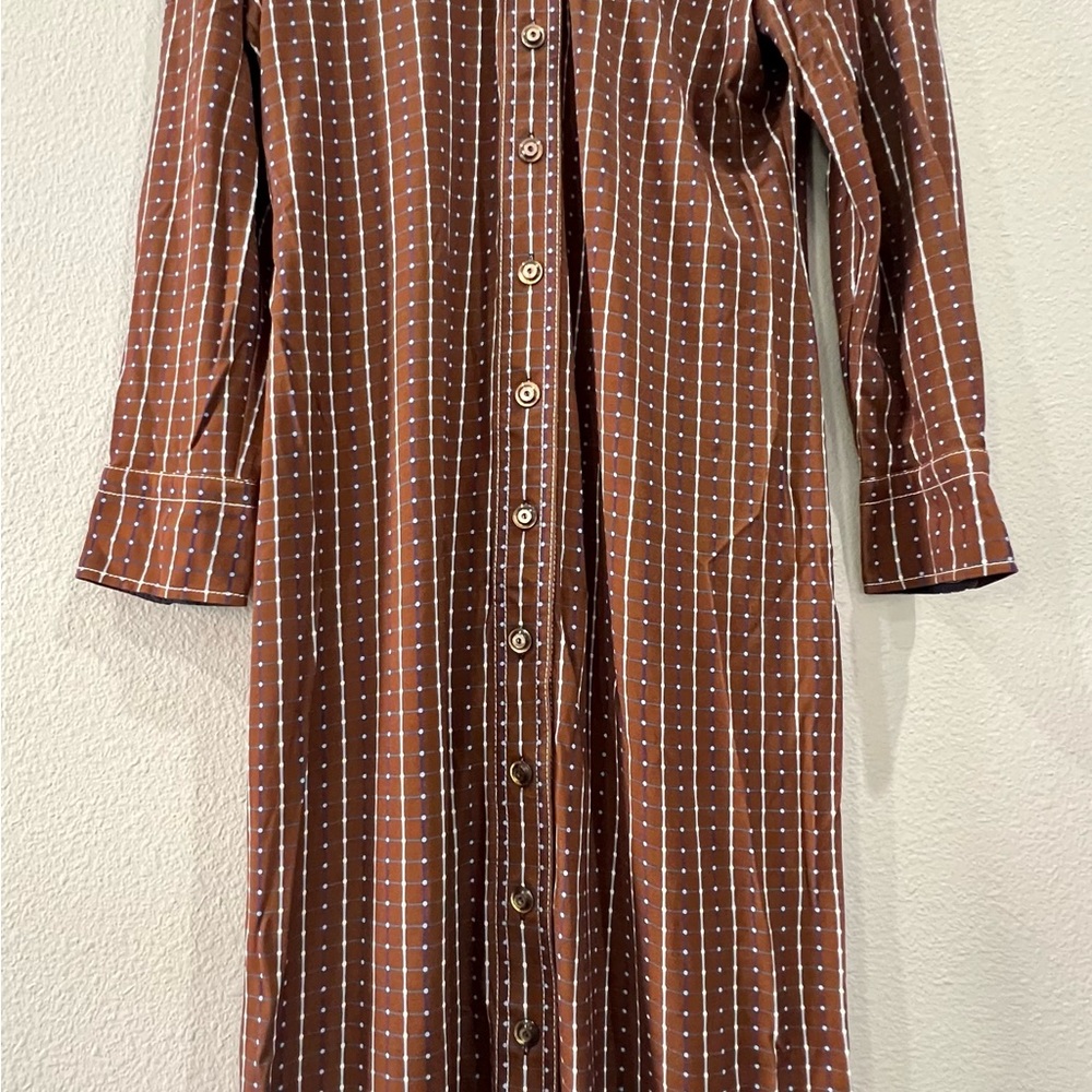 Tory Burch Geometric-Print Belted Waist Shirt Dress - Picture 2 of 3